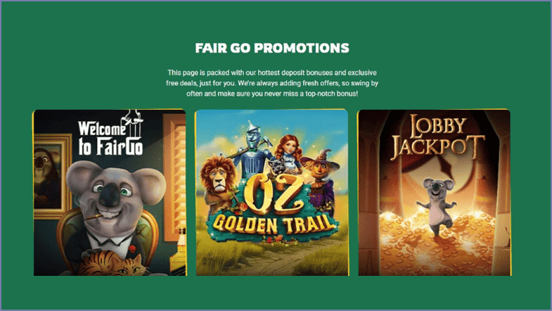 Fair Go Casino provides A$50 Free Chip for all new punters